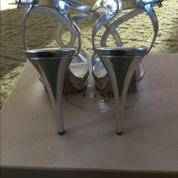 Prada Metallic Platform Sandals - Picture 10 of 14